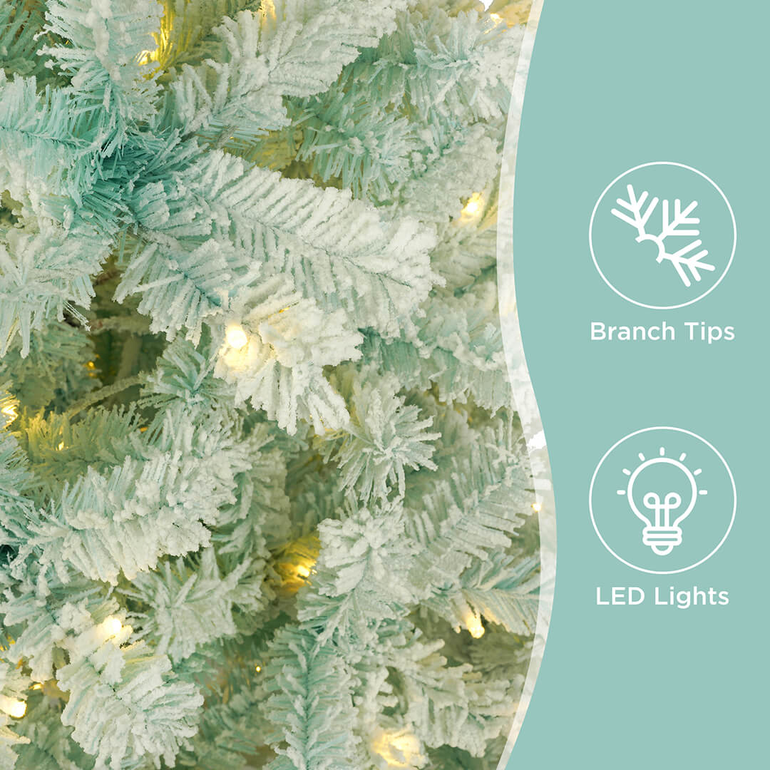 6ft 300pcs LED 600 Branch Tips Artificial Xmas Trees Green and Blue