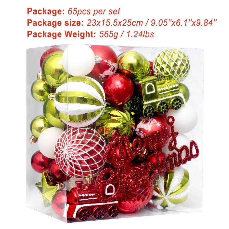 65pcs Christmas Decorations