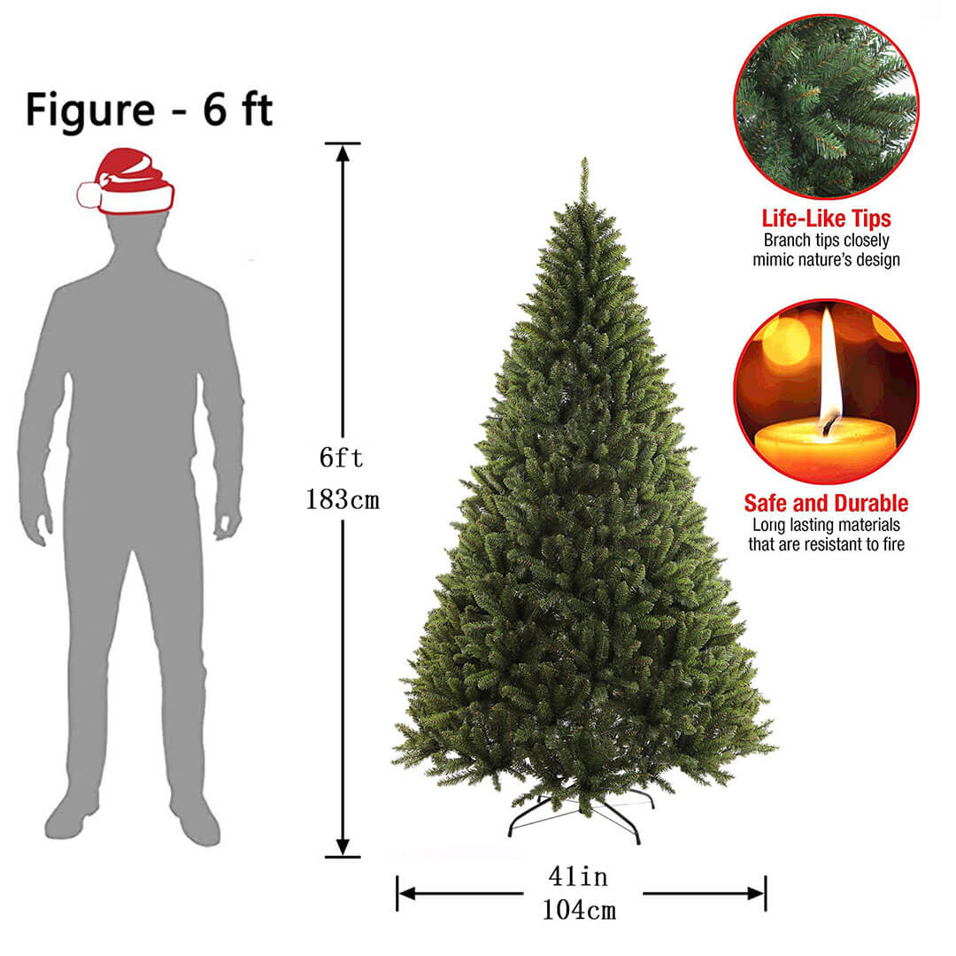 6/7.5/9 ft, no LED, no Decor, Artificial Xmas Trees Green