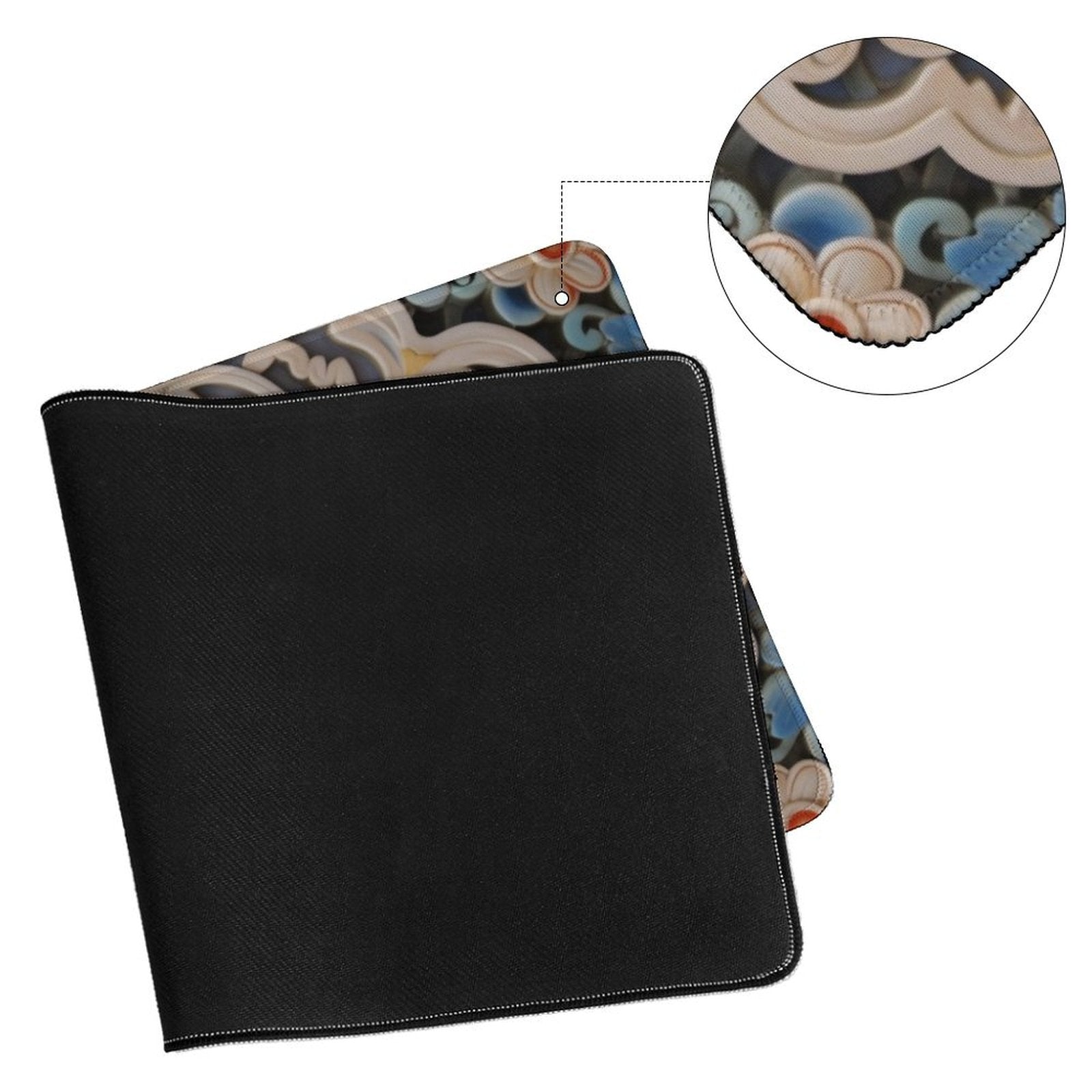 Slip Rubber Mouse Pad with Stitched Edges