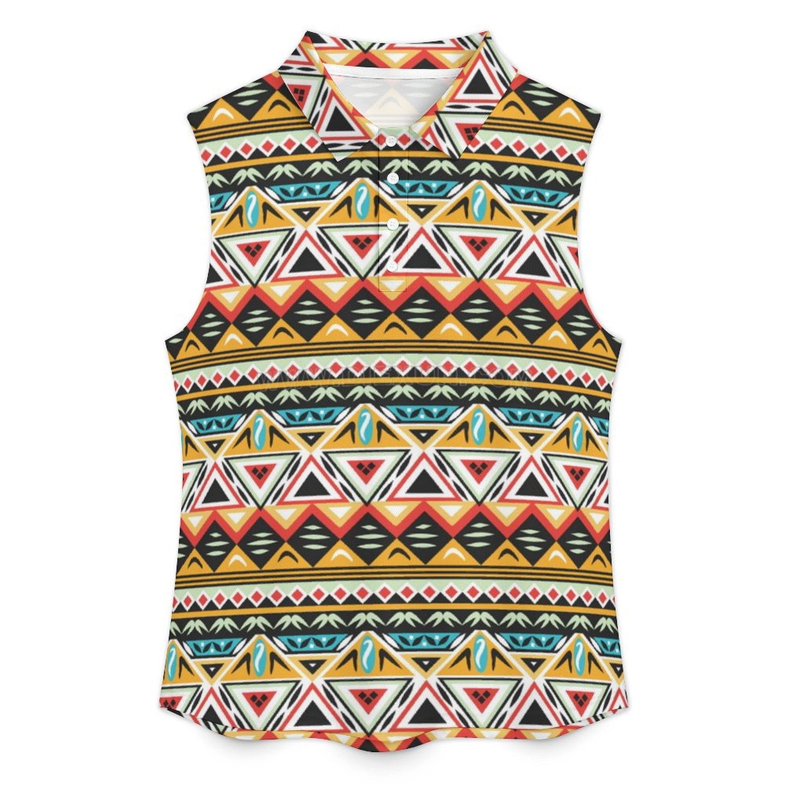 Retro Sleeveless Tank Top Color Triangle Pattern