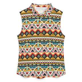 Retro Sleeveless Tank Top Color Triangle Pattern