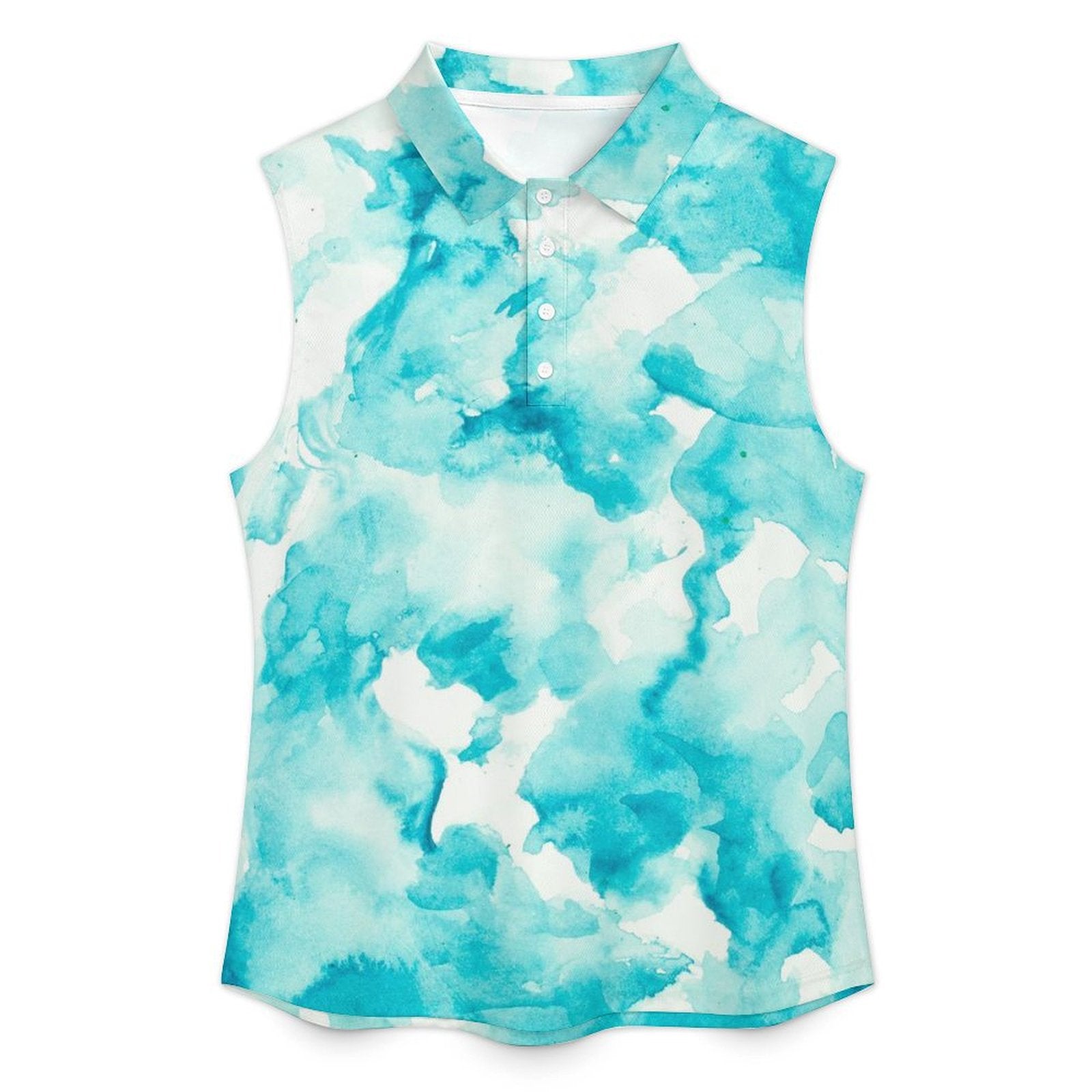 Sleeveless Tank Top Blue Tie Dyeing