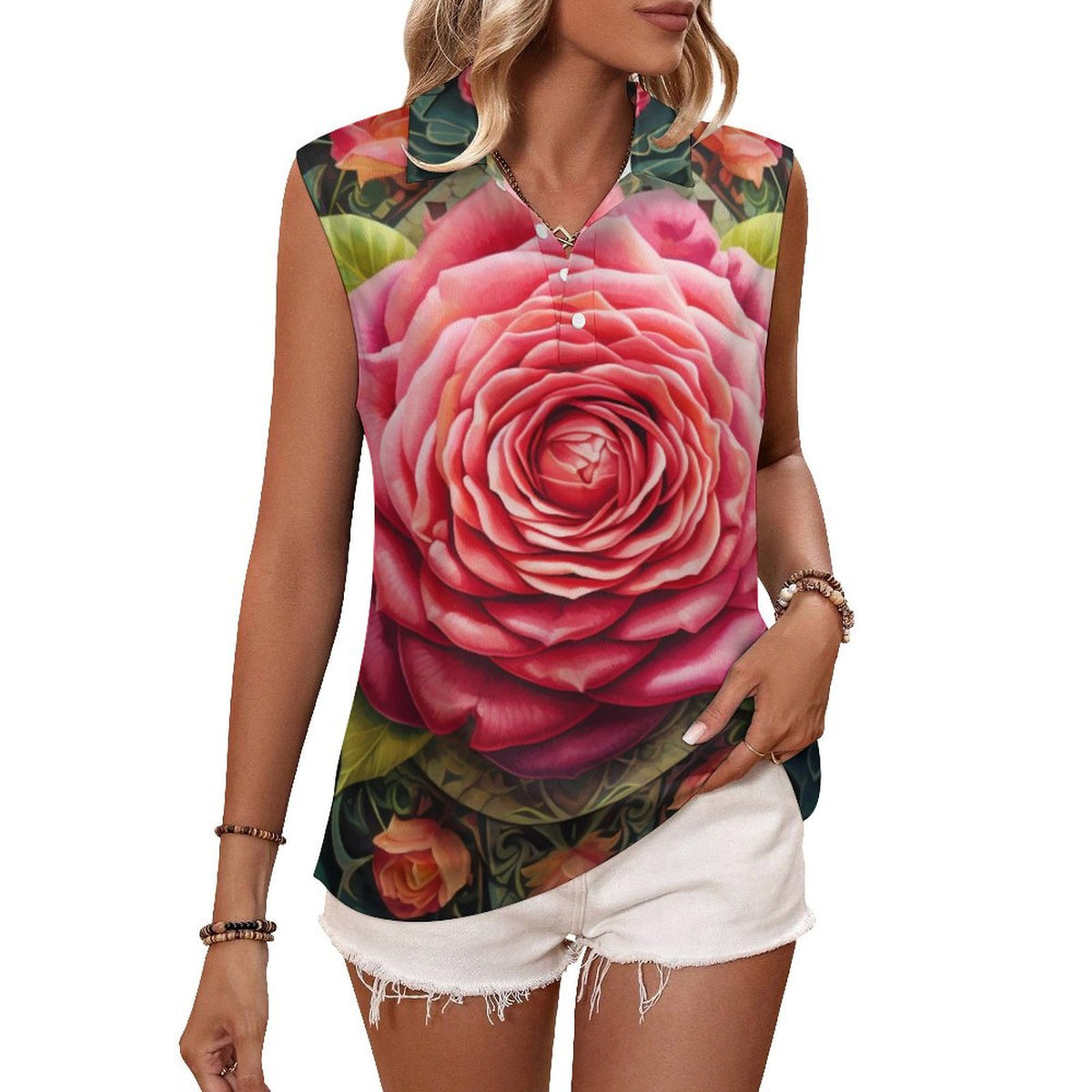 Sleeveless Collared Tank Top 120