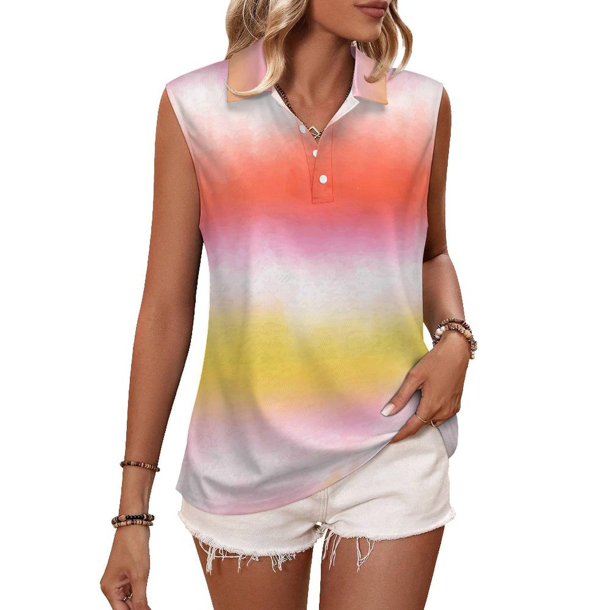 Sleeveless Tank Top Tie-dyed