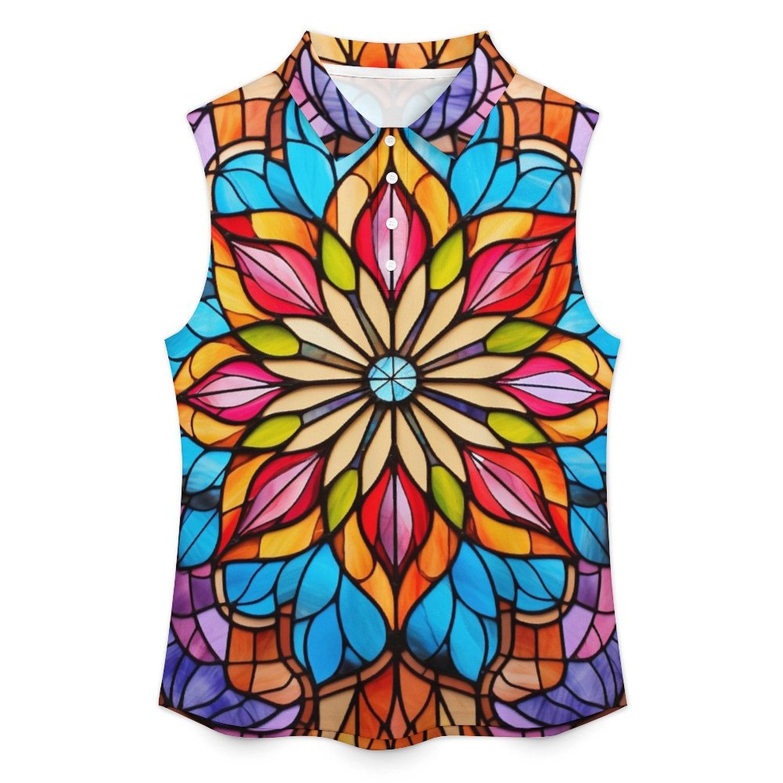 Sleeveless Collared Tank Top 113