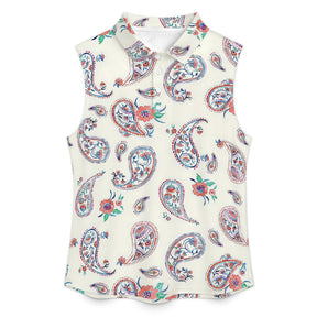 Retro Sleeveless Tank Top Paisley Vintage Floral