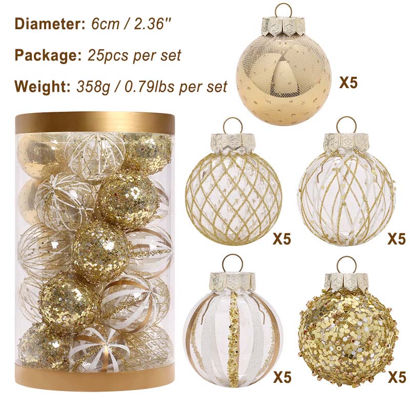 25pcs Christmas Ball Decorations