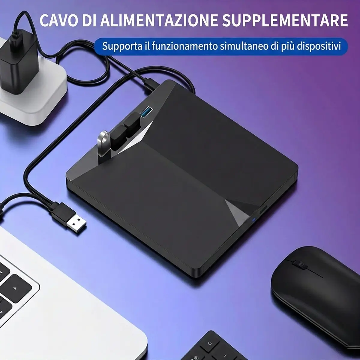 Lettore DVD/CD Esterno Portatile (7 in 1) – USB 3.0 con Slot per Schede di