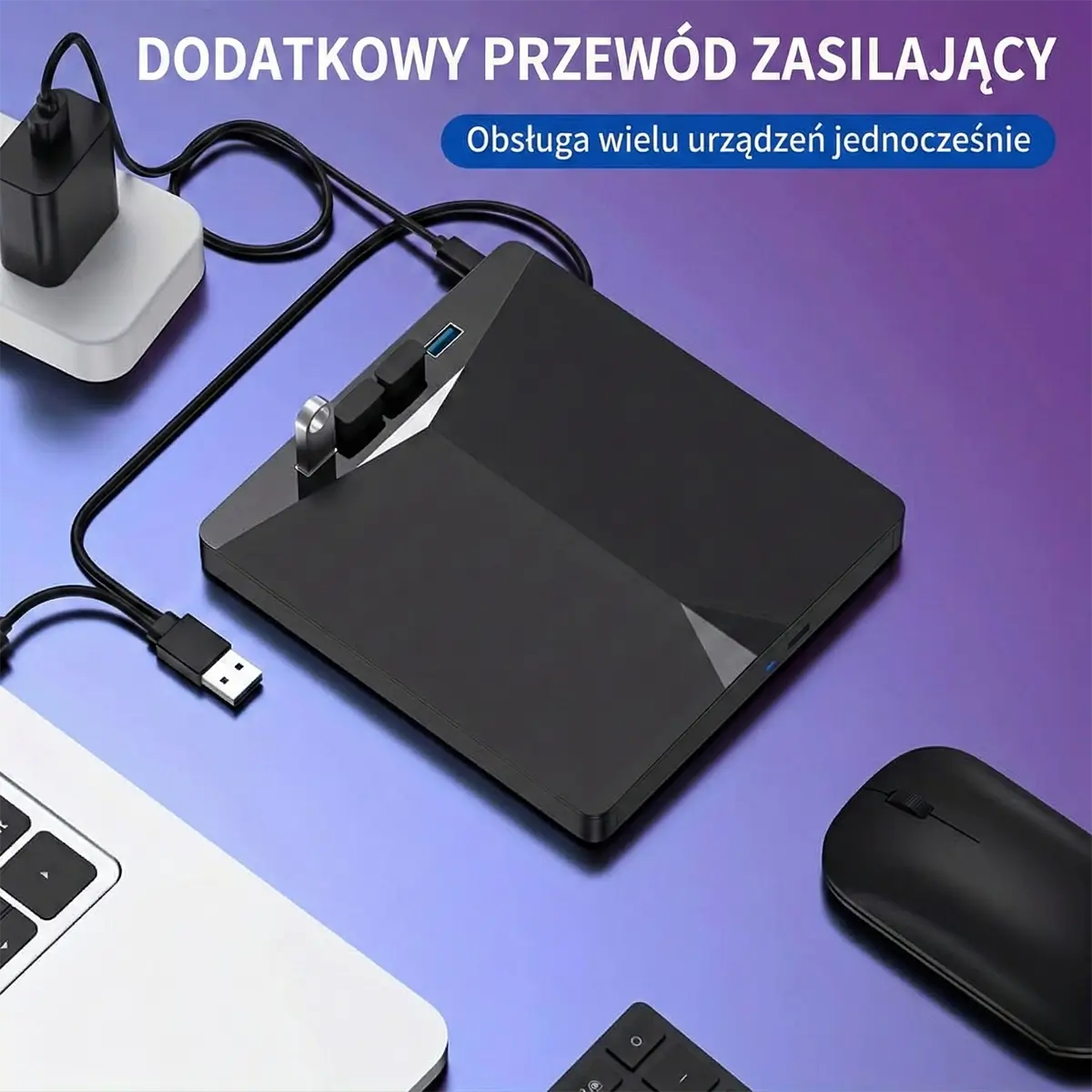 Zewnętrzny Napęd i Nagrywarka CD/DVD (7w1) – Przenośny, USB 3.0 + Czytnik Kart SD