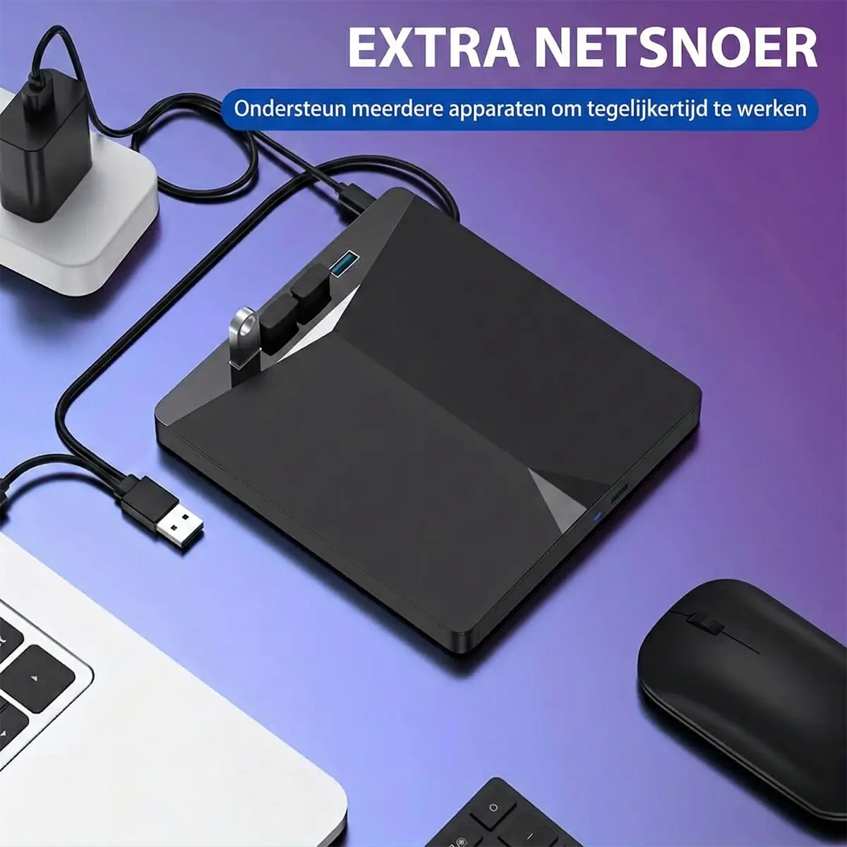 Externe DVD/CD Speler & Brander (7-in-1) – Draagbaar, USB 3.0 & SD-kaartlezer