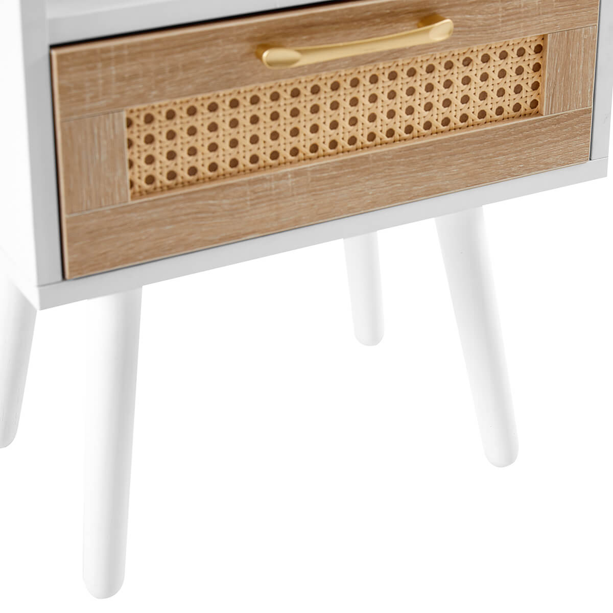 15.75" Rattan Nightstand with Power Outlet & USB Ports or Not, 3 Color