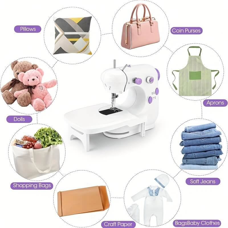 Mini Electric Sewing Machine With Adjustable Telescopic Table