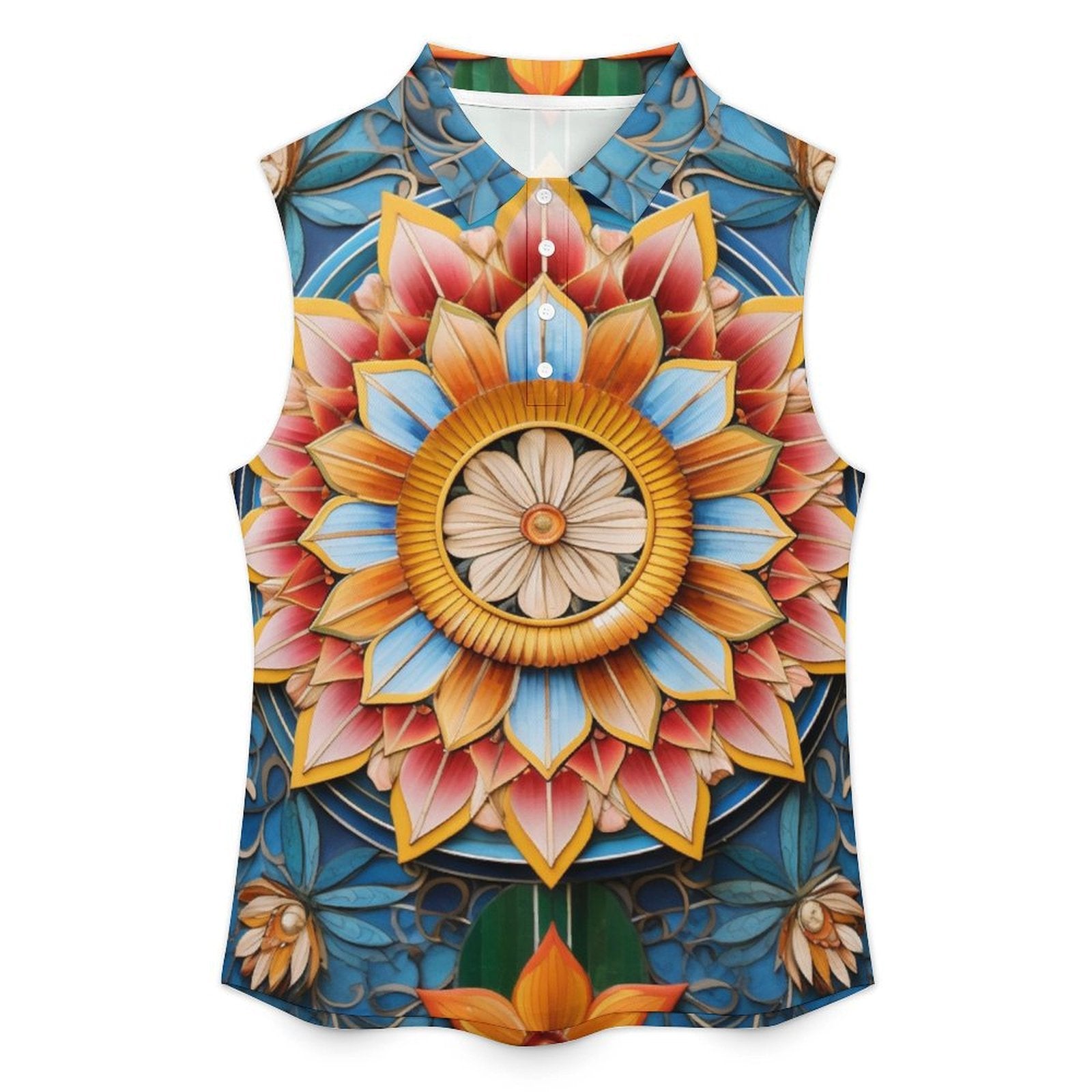 Sleeveless Collared Tank Top 103