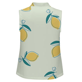 Summer fruits Sleeveless Tank Top Lemon Flower Tile Decorative Pattern