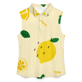 Summer fruits Sleeveless Tank Top Lemon Tile, Fruit