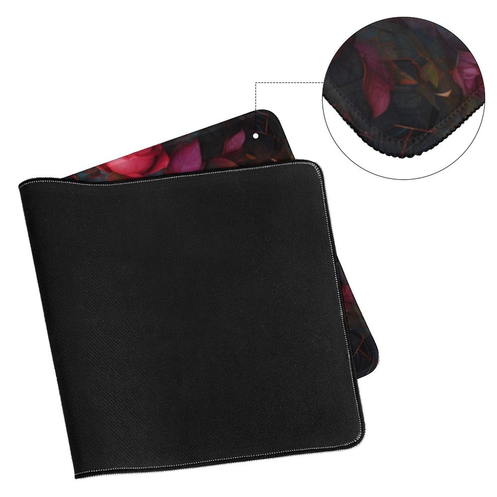 Slip Rubber Mouse Pad with Stitched Edges