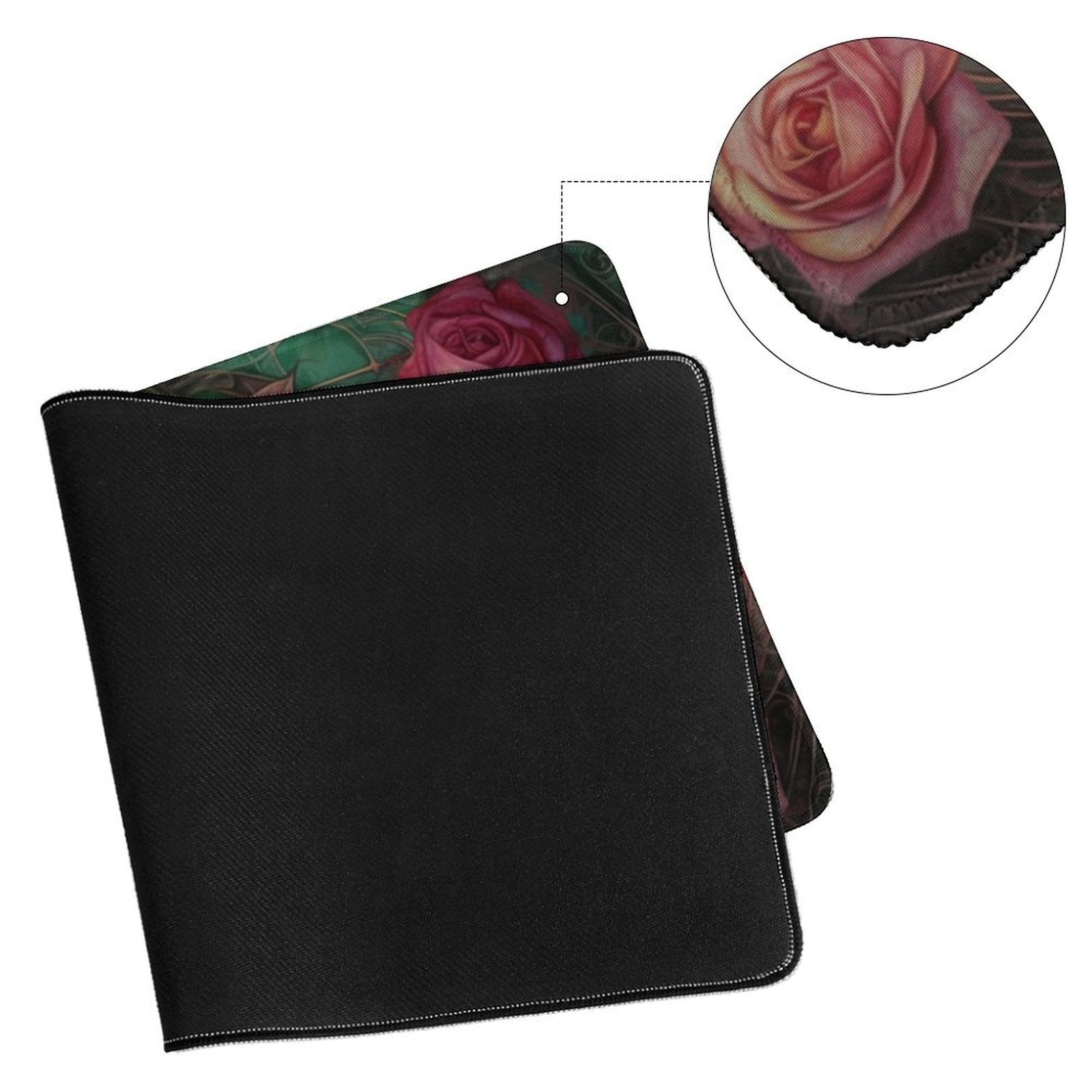 Slip Rubber Mouse Pad with Stitched Edges