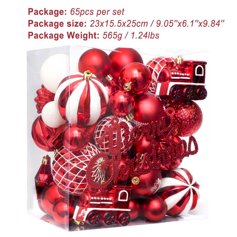 65pcs Christmas Decorations