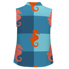 Summer vibes Sleeveless Tank Top Seahorse, Geometry