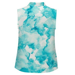 Sleeveless Tank Top Blue Tie Dyeing