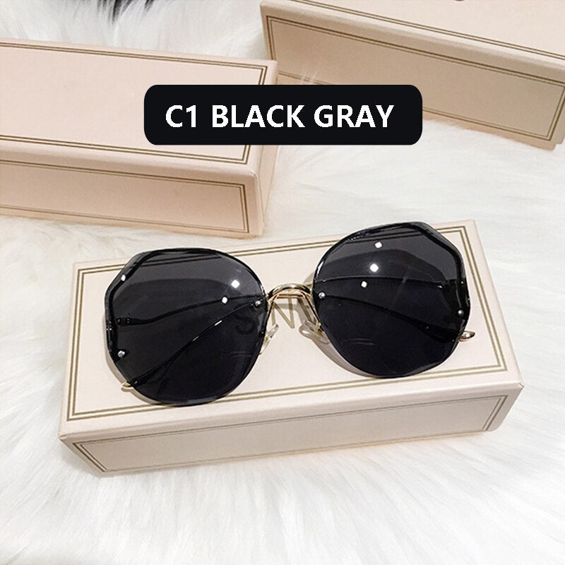 Vintage Ladies Stylish Design Oversized Square Sunglasses