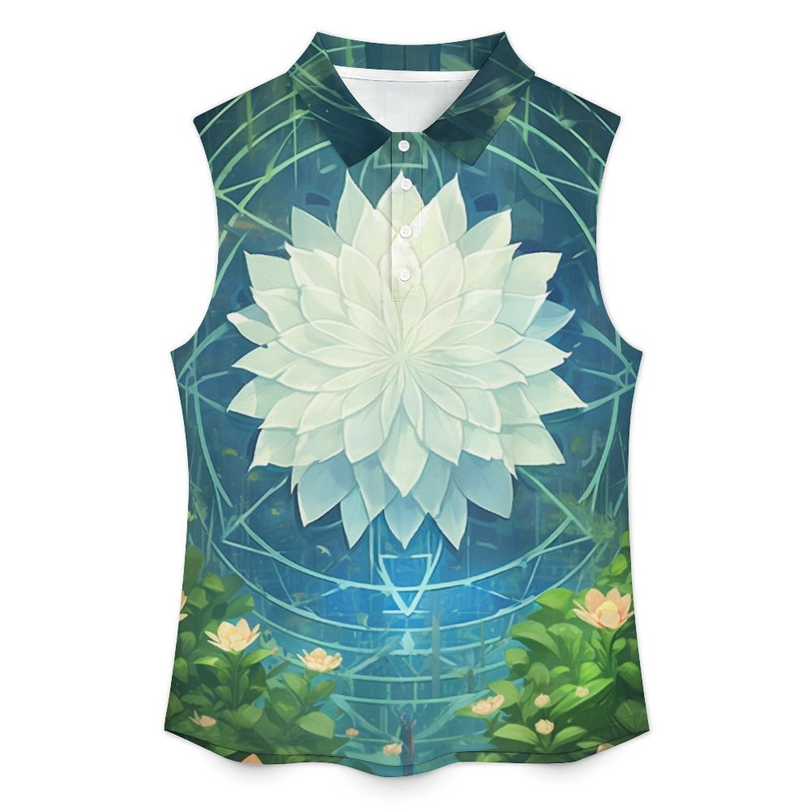 Sleeveless Collared Tank Top 005