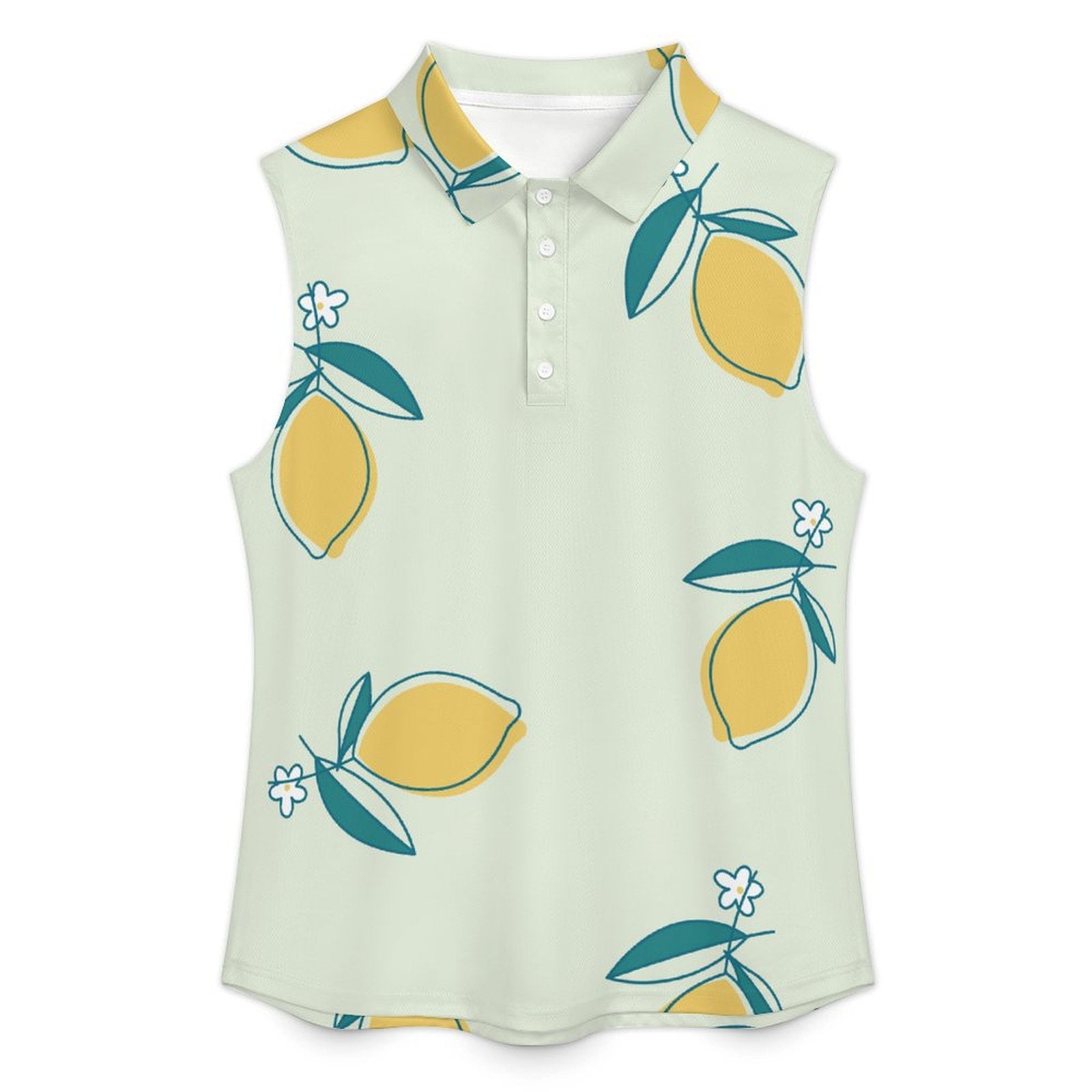 Summer fruits Sleeveless Tank Top Lemon Flower Tile Decorative Pattern