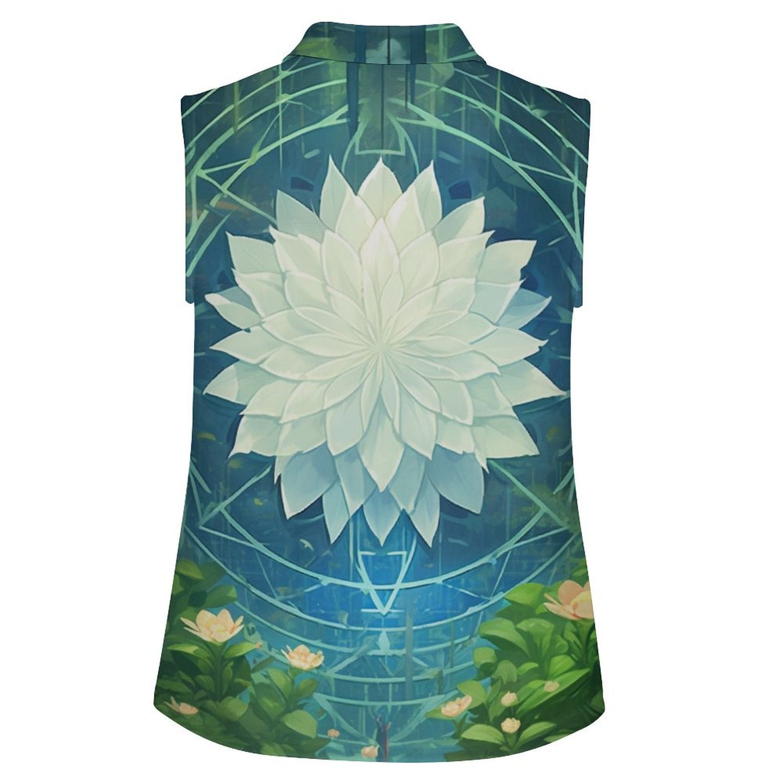 Sleeveless Collared Tank Top 005