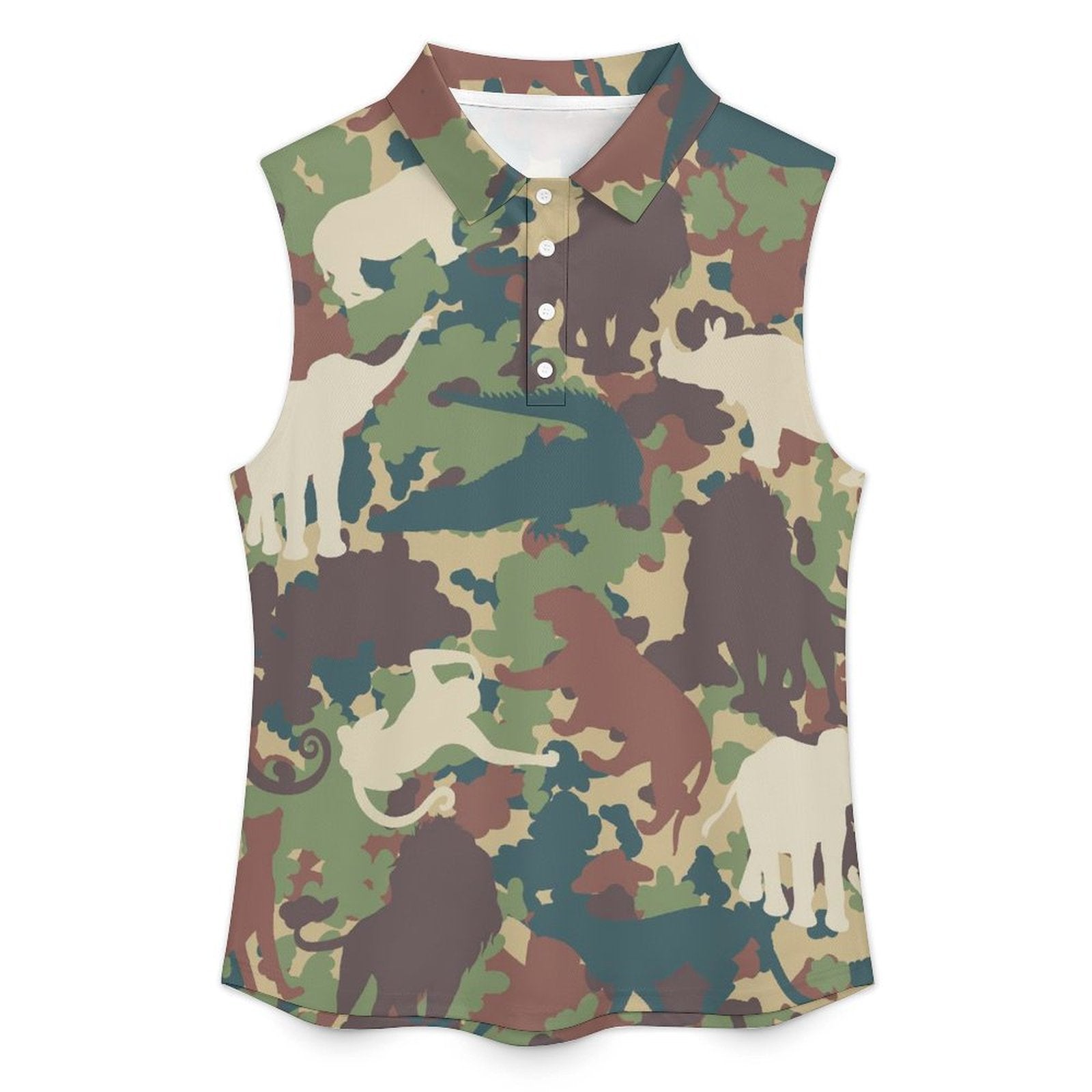 Animal print Sleeveless Tank Top Camouflage Animal