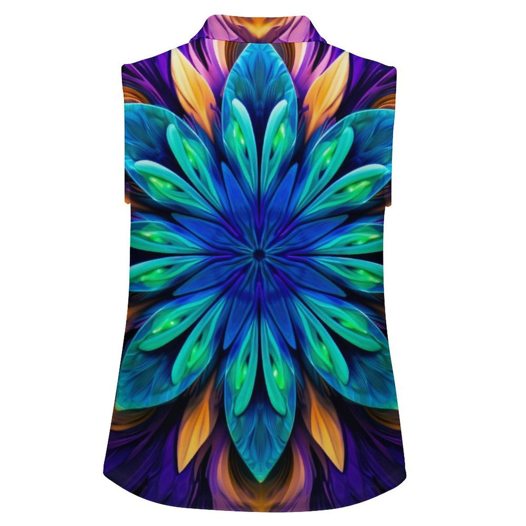 Sleeveless Collared Tank Top 012
