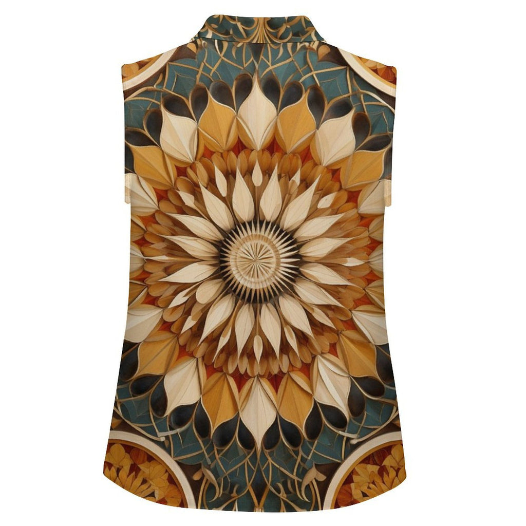Sleeveless Collared Tank Top 011