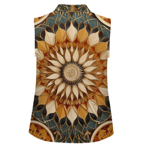 Sleeveless Collared Tank Top 011