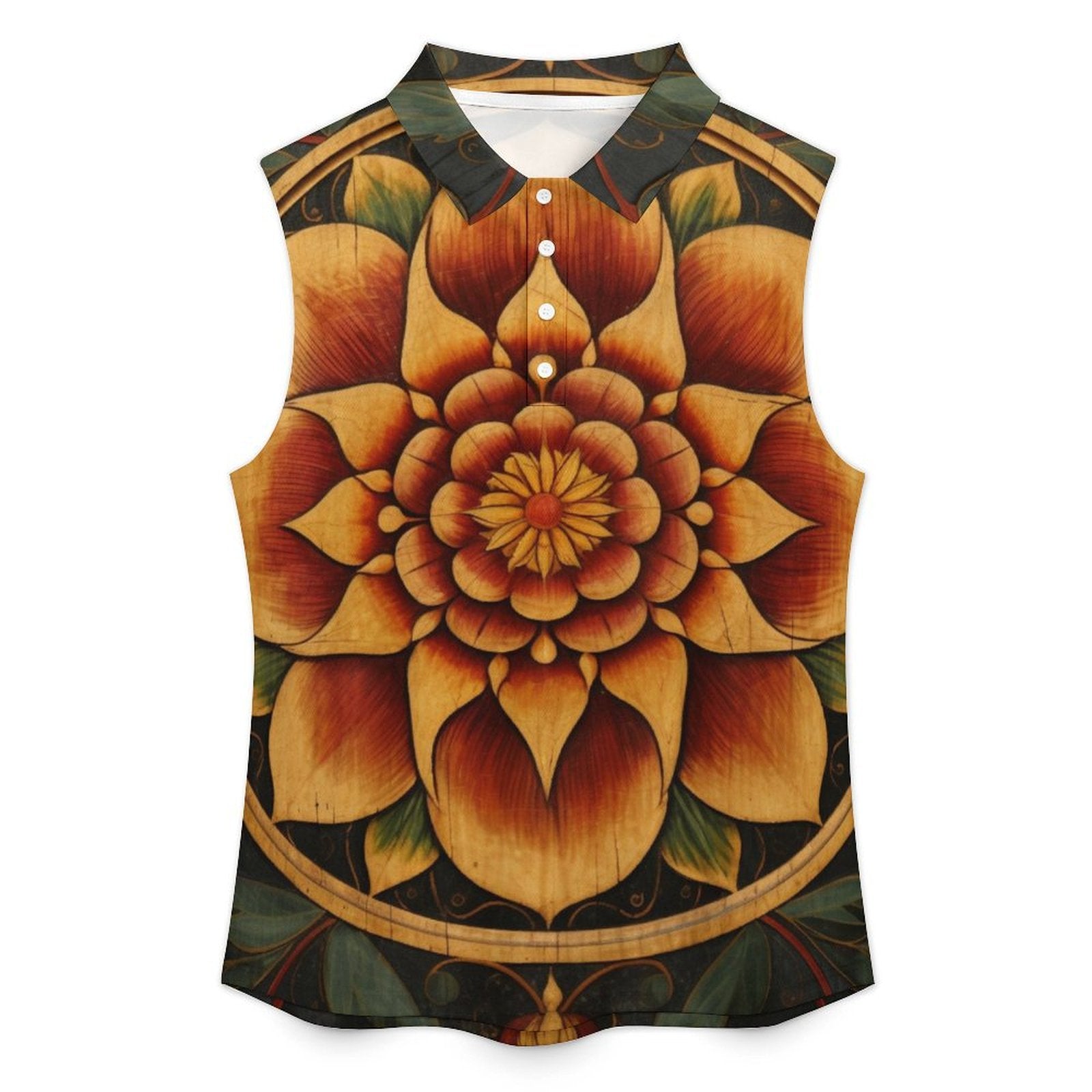 Sleeveless Collared Tank Top 013