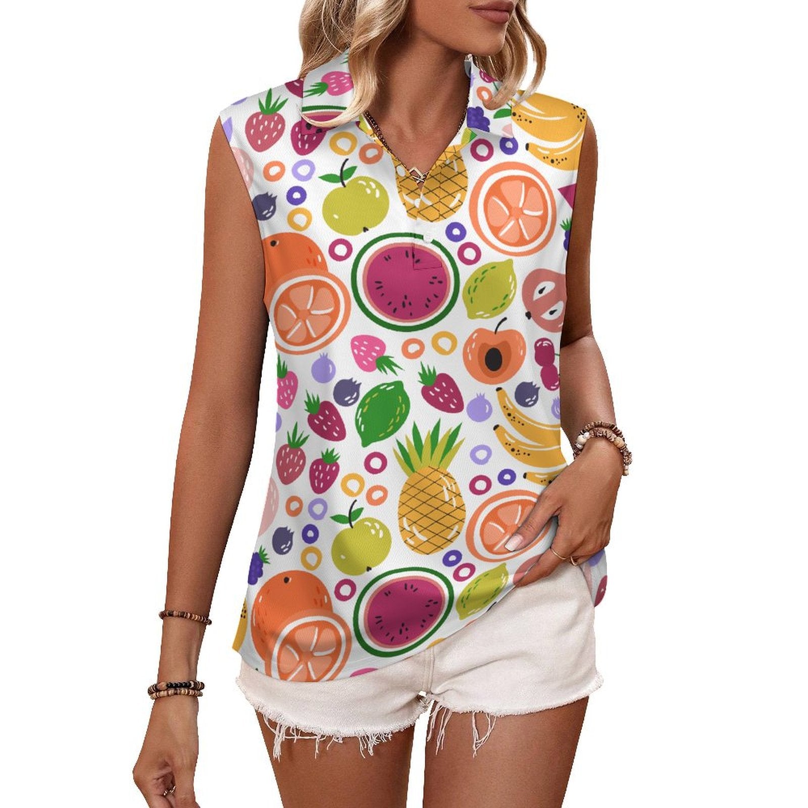 Summer fruits Sleeveless Tank Top Fruit Pattern, Watermelon