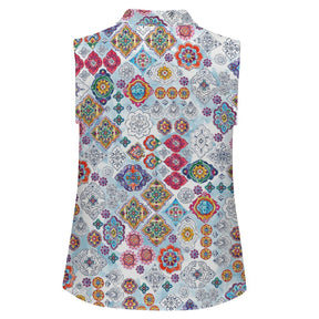 Retro Sleeveless Tank Top Exotic Ethnic Pattern