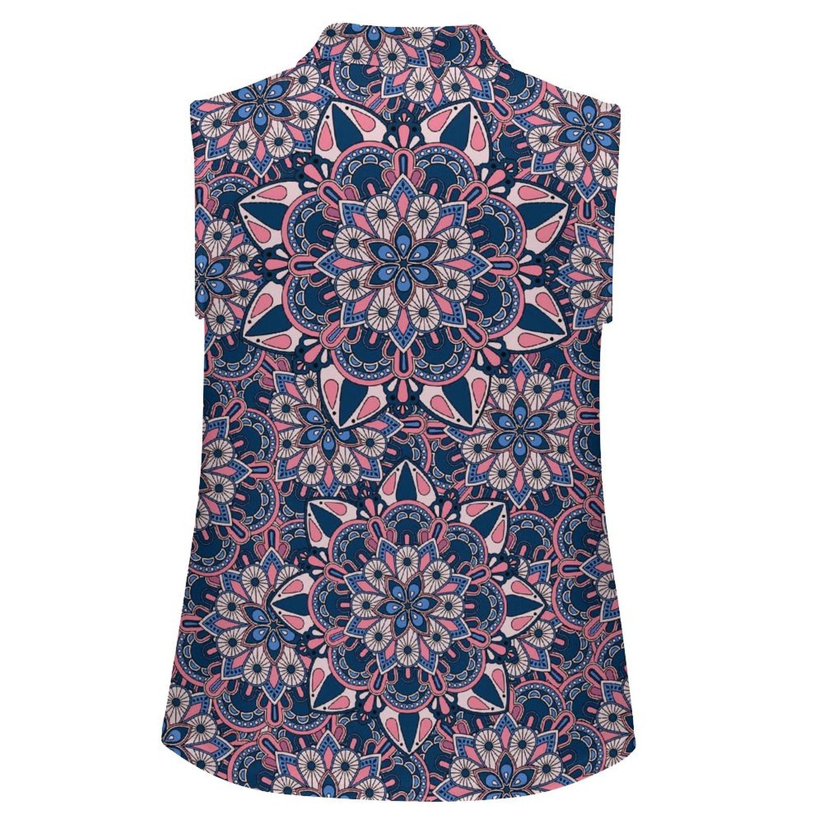 Retro Sleeveless Tank Top Mandala Flower, Repeating Pattern