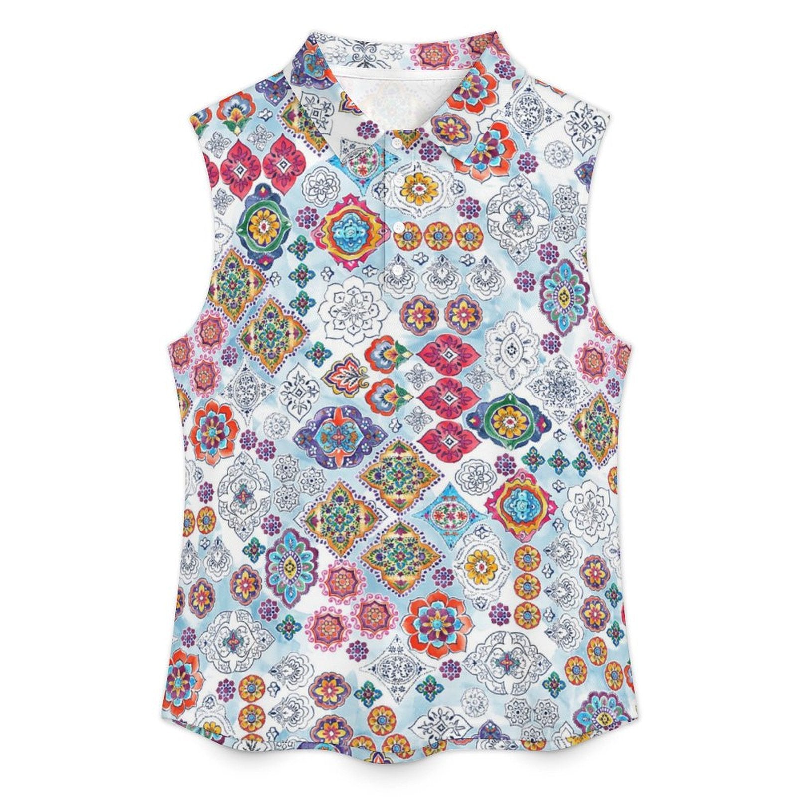 Retro Sleeveless Tank Top Exotic Ethnic Pattern