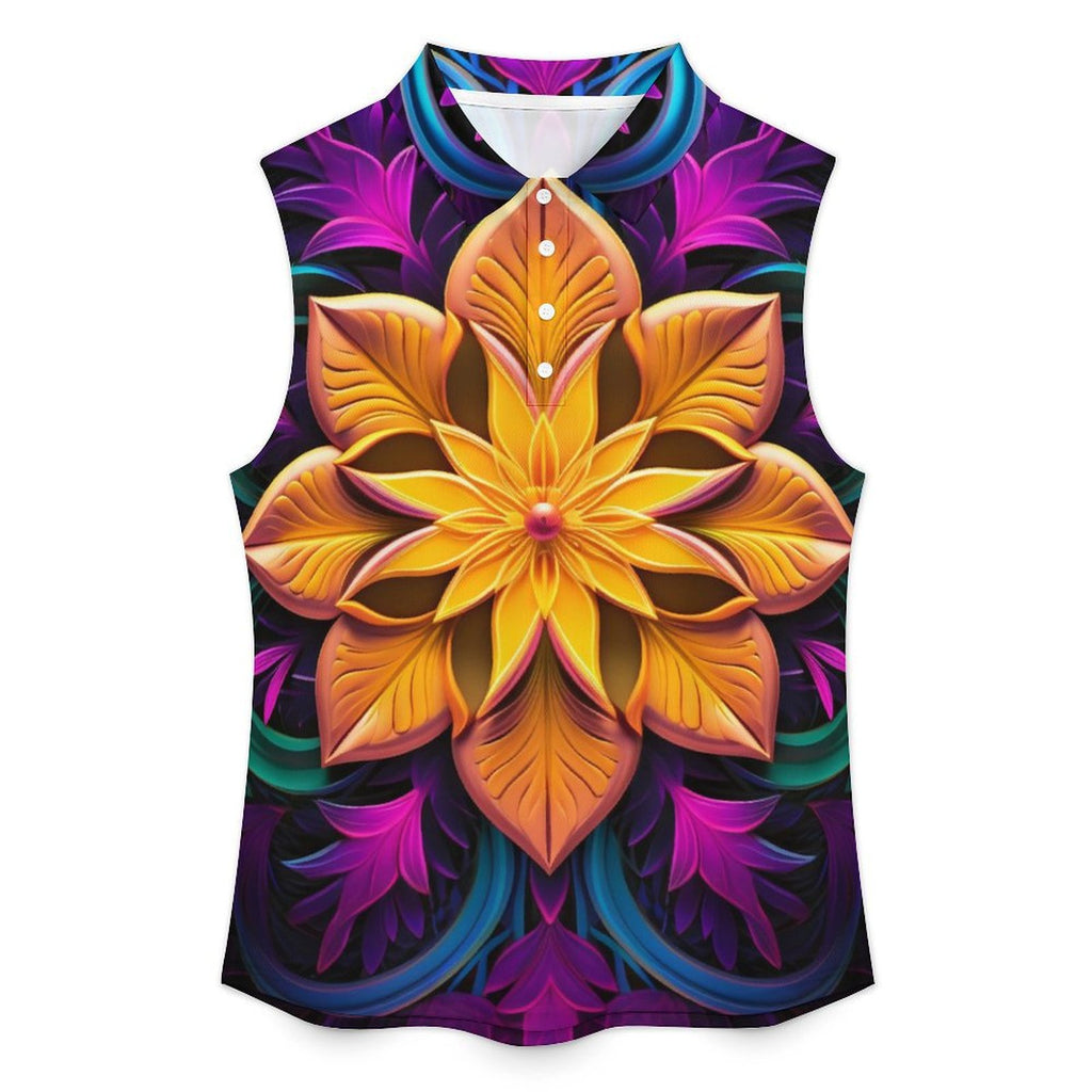 Sleeveless Collared Tank Top 066