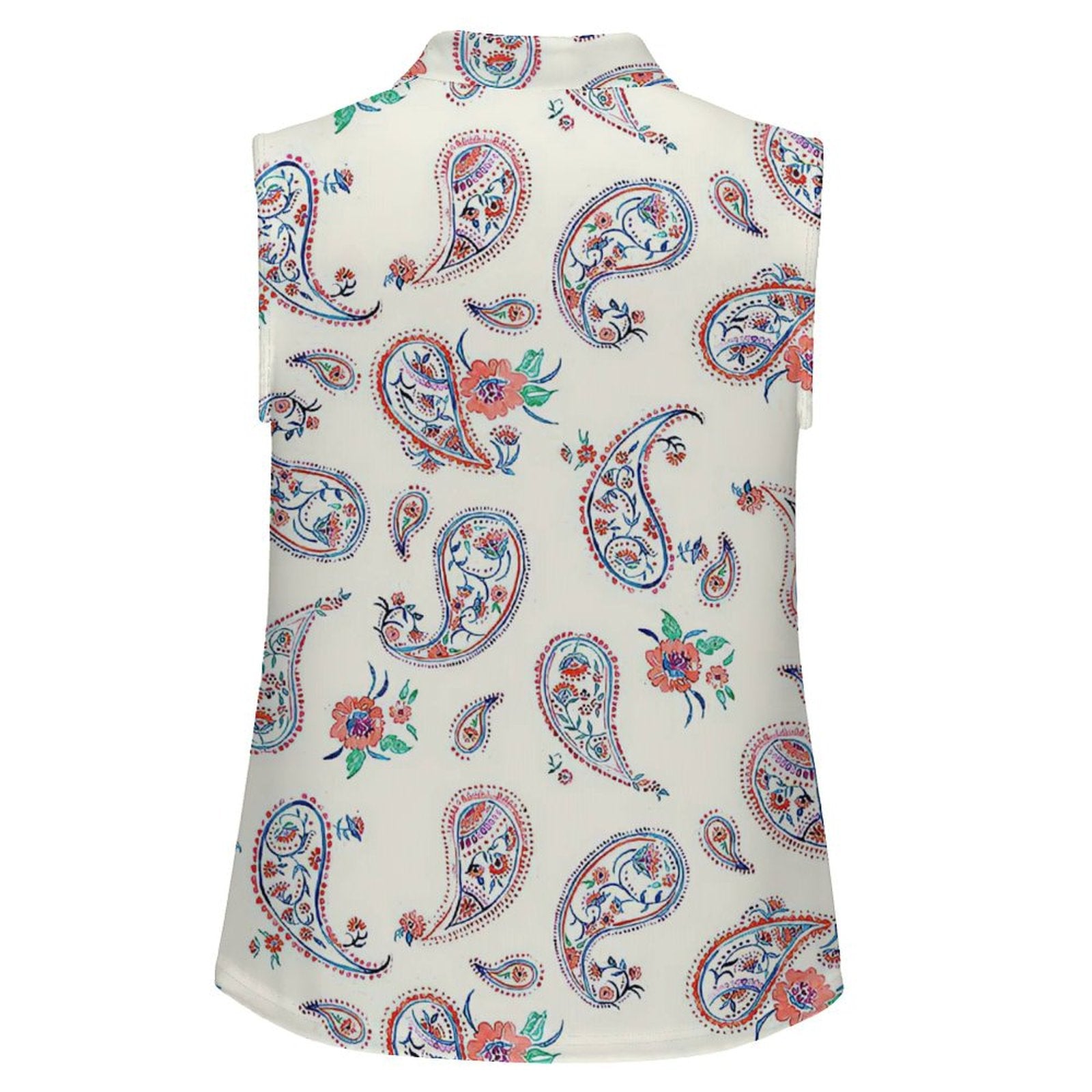 Retro Sleeveless Tank Top Paisley Vintage Floral