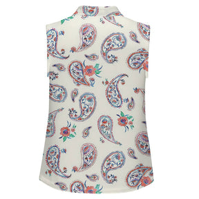 Retro Sleeveless Tank Top Paisley Vintage Floral