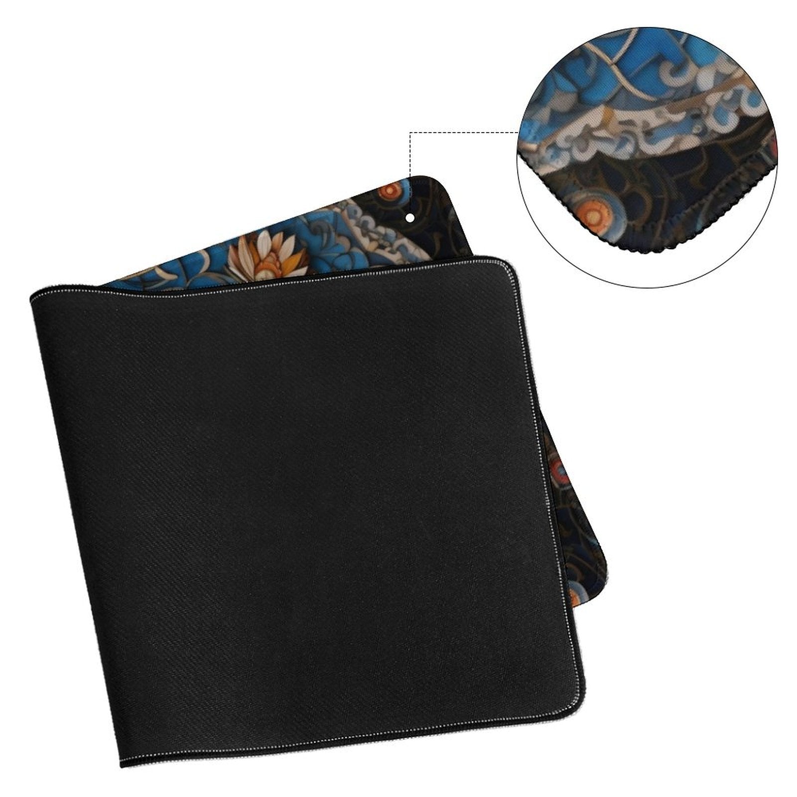 Slip Rubber Mouse Pad with Stitched Edges