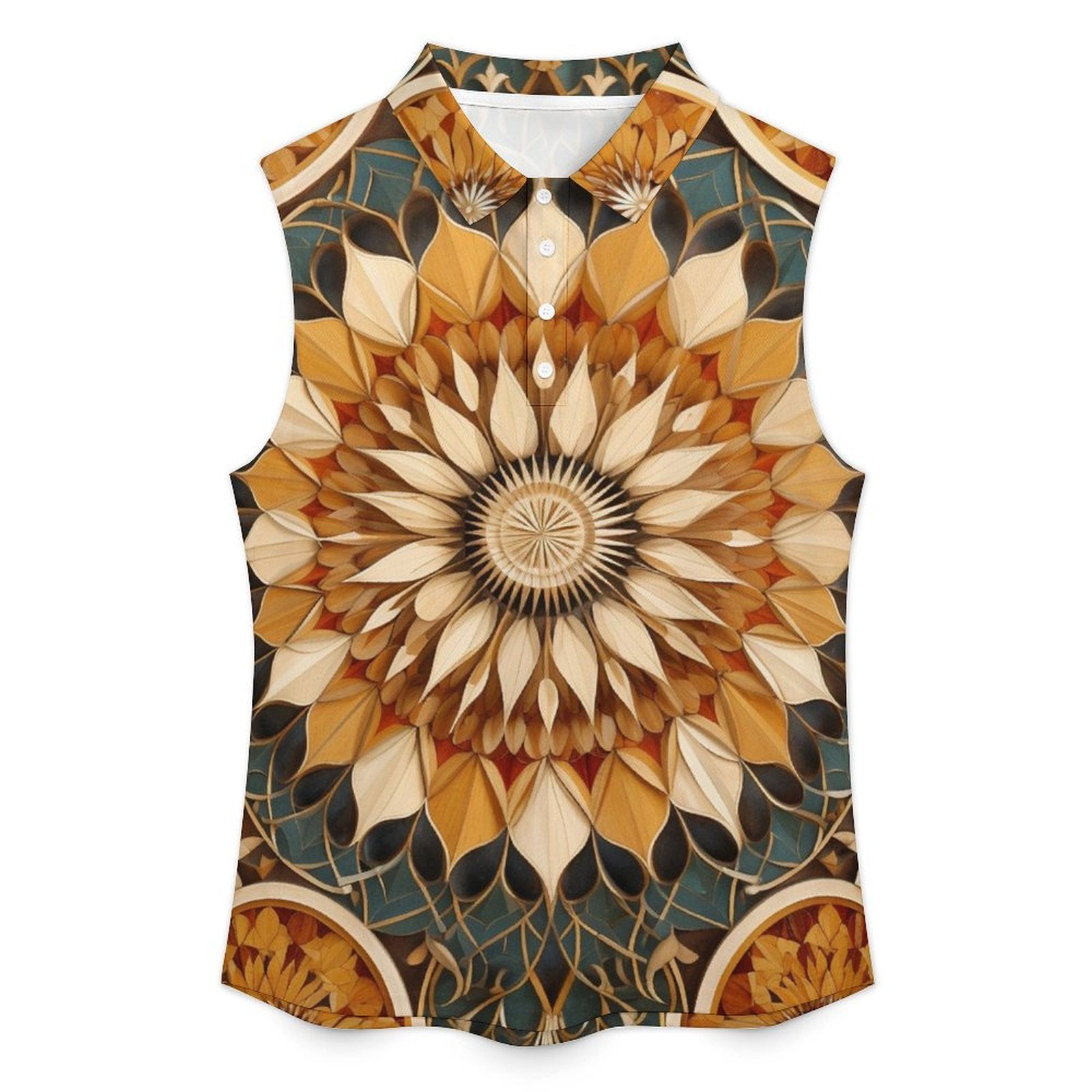 Sleeveless Collared Tank Top 011