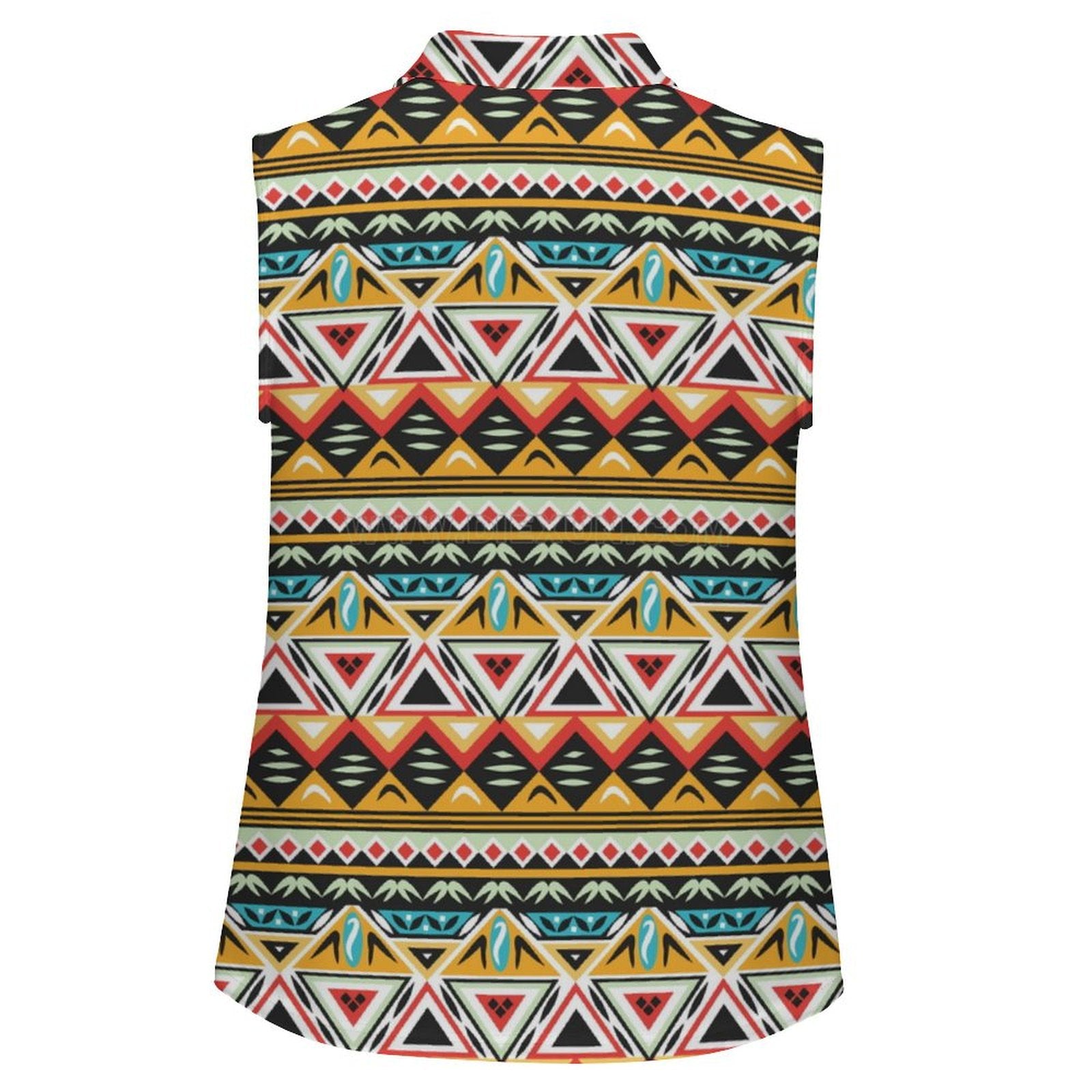 Retro Sleeveless Tank Top Color Triangle Pattern