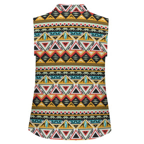 Retro Sleeveless Tank Top Color Triangle Pattern