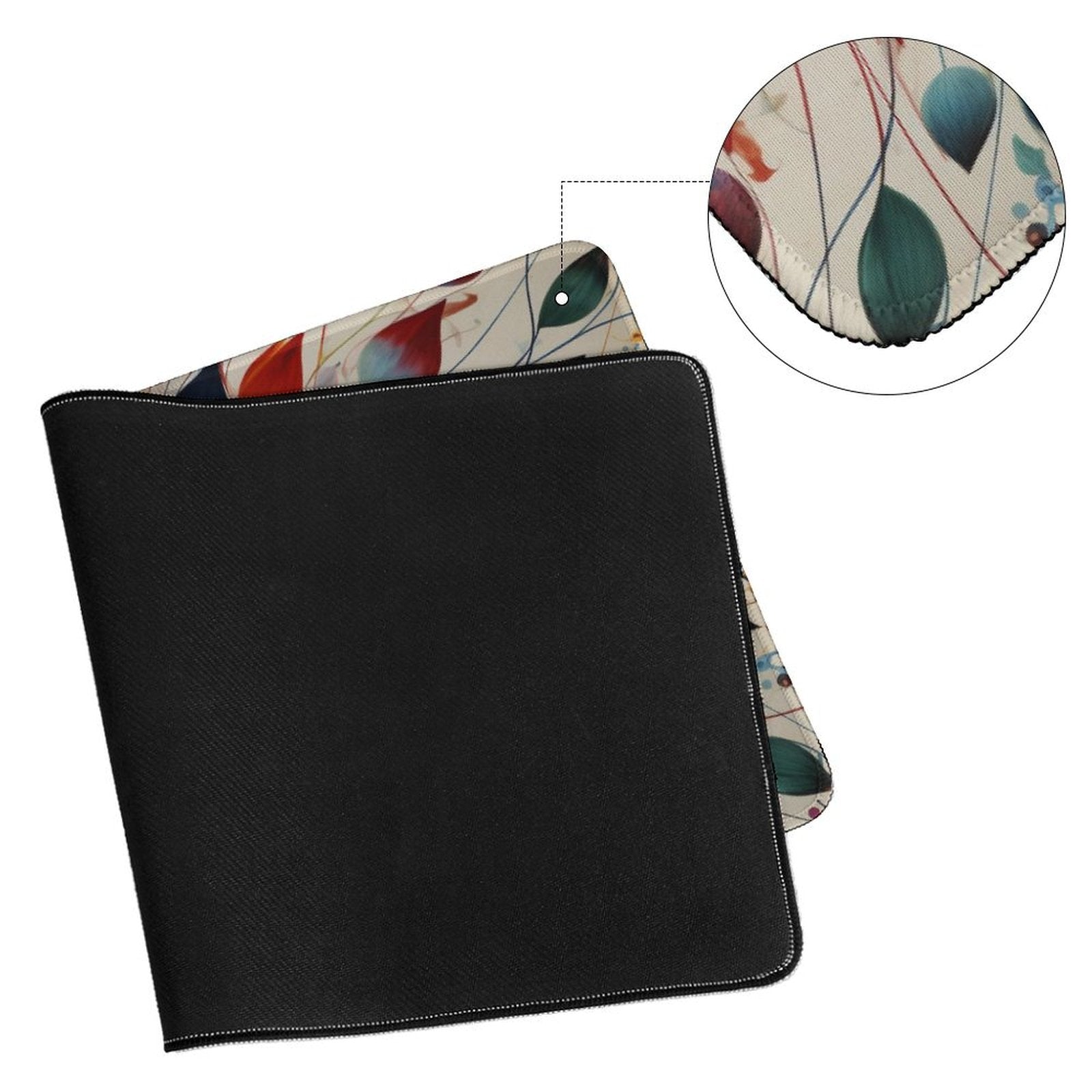 Slip Rubber Mouse Pad with Stitched Edges