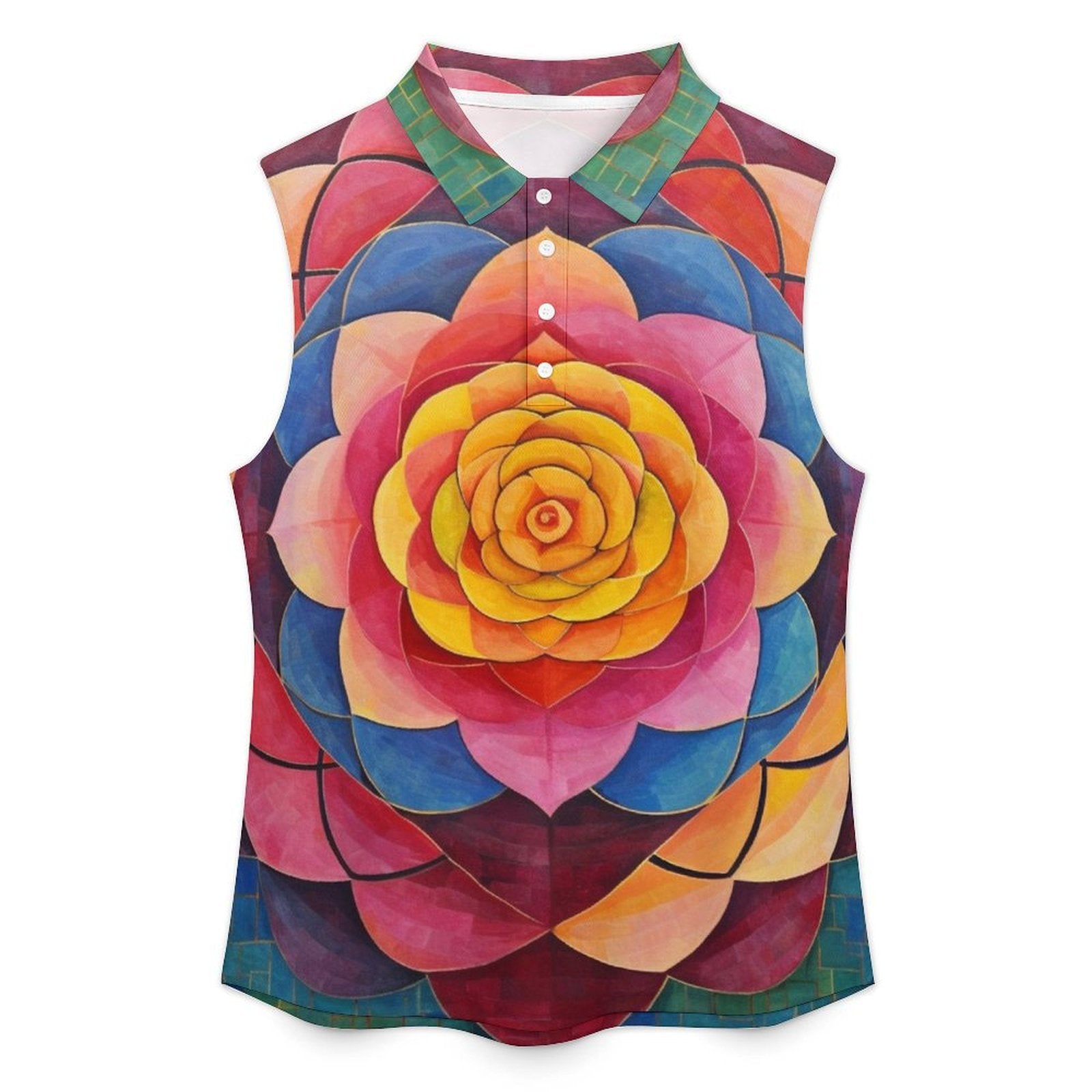 Sleeveless Collared Tank Top 050