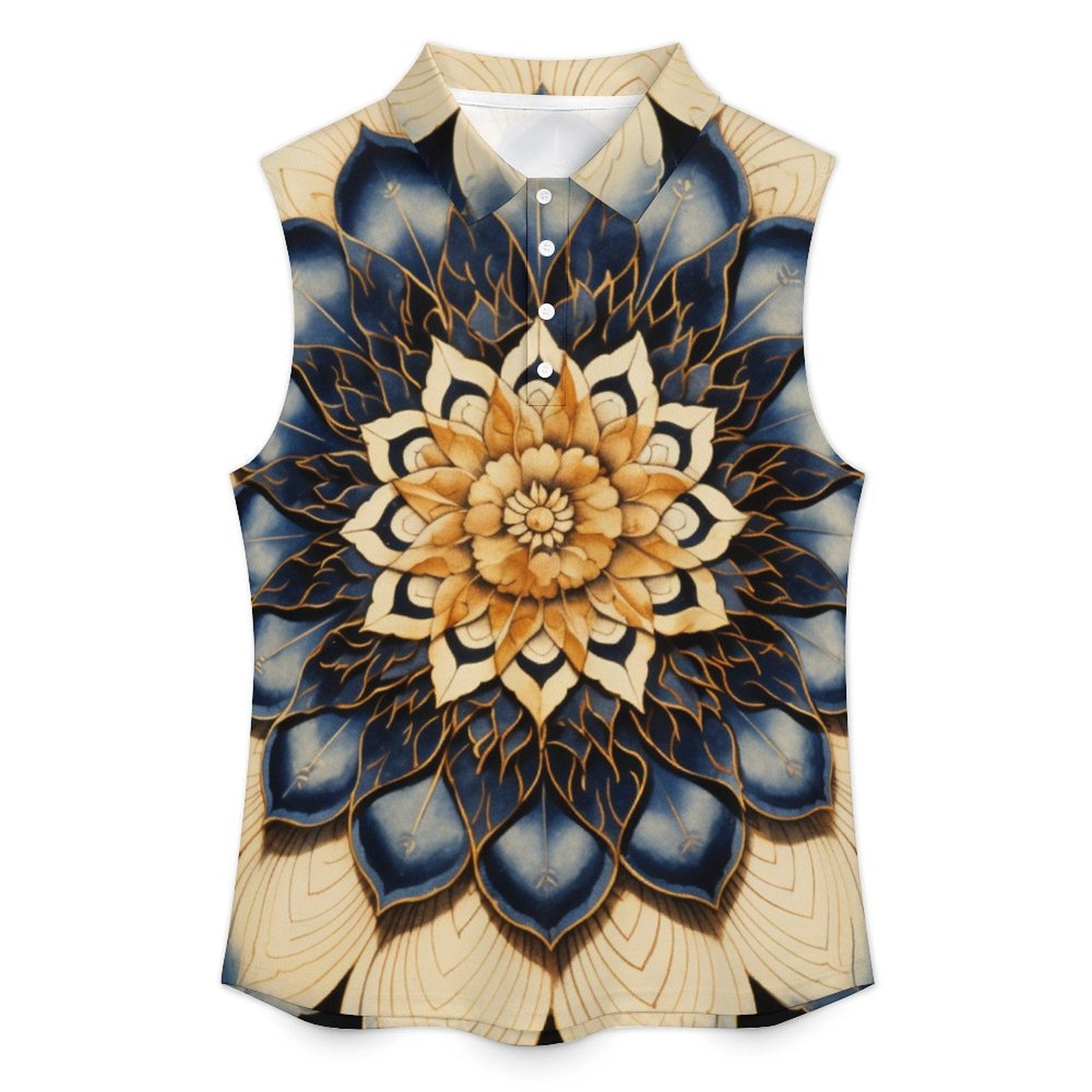 Sleeveless Collared Tank Top 009