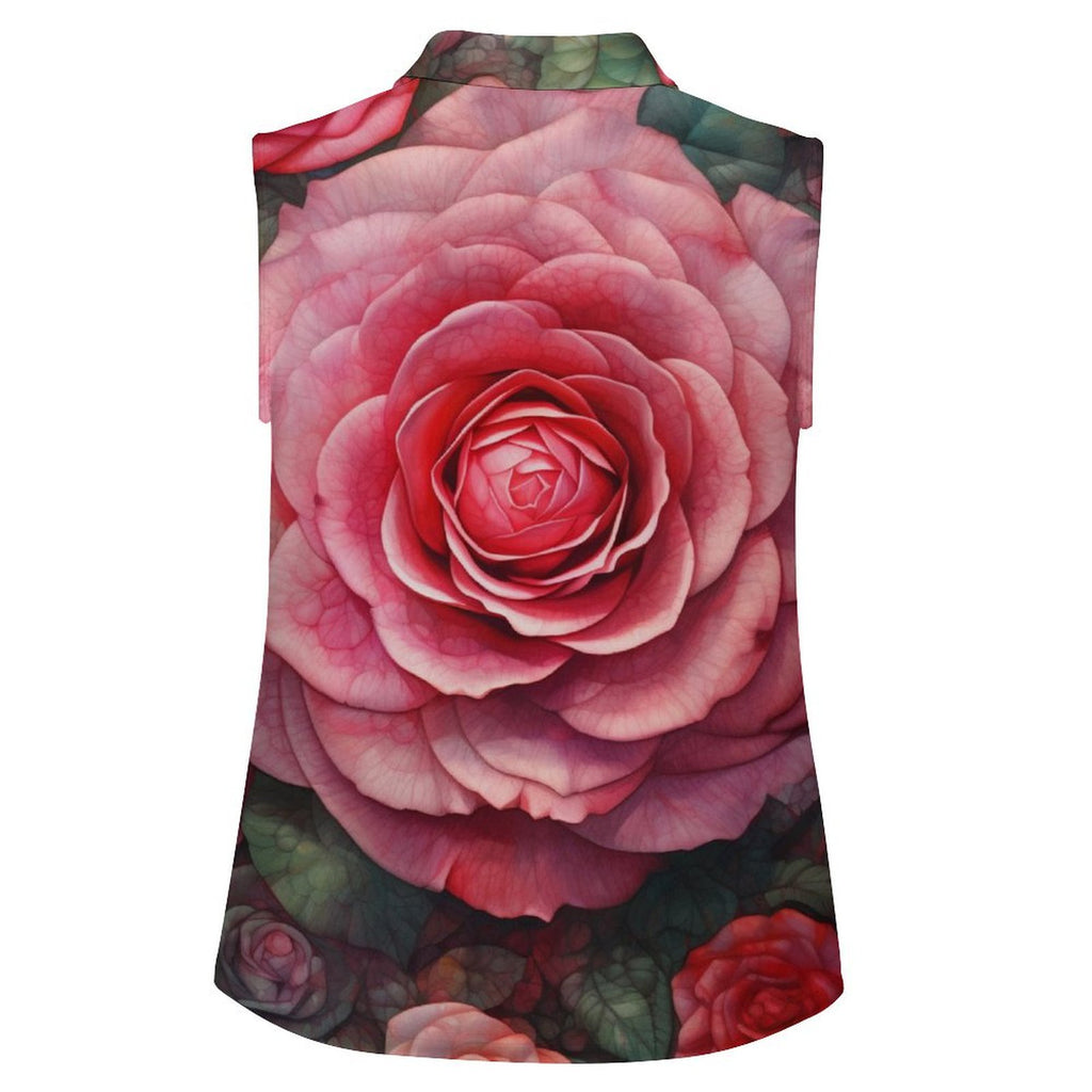 Sleeveless Collared Tank Top 056