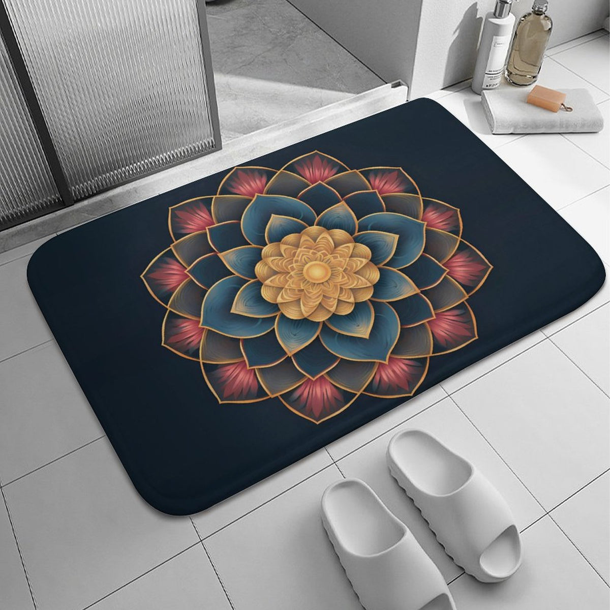 Lotus Coral Velvet Rug